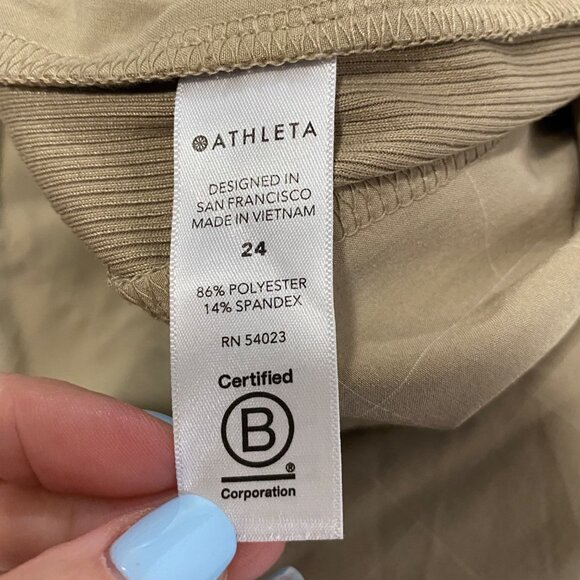 Athleta Brooklyn Textured Jogger Windowpane Silt Taupe Size 24 - Picture 10 of 10